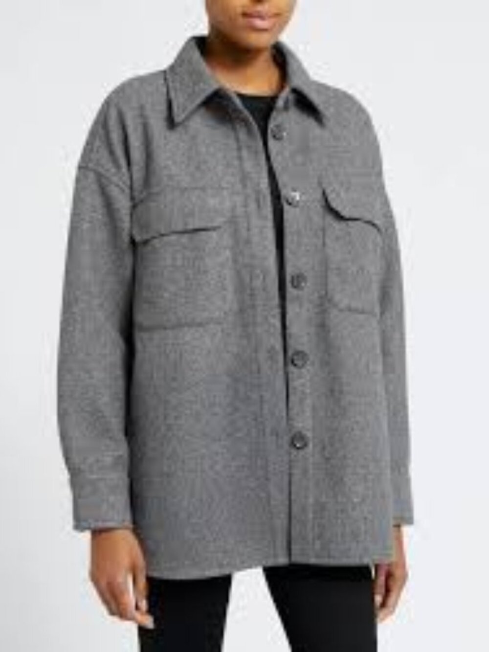 H&M Grey Oversized Shacket / Shirt Jacket (Size XS)